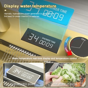 Évier de cuisine en acier inoxydable multifonctionnel à affichage numérique intelligent en or avec cascade <span class=keywords><strong>double</strong></span> <span class=keywords><strong>robinet</strong></span> pour cuisine d'hôtel - Product Image 3
