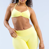 Soutien-gorge de sport en nylon haute élasticité DFY-N-e pour le yoga, avec un magnifique design au dos et un col suspendu sans couture, respirant, type débardeur de yoga