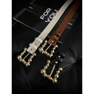 For you Bubble Gold Buckle เข็มขัดผู้หญิงสไตล์ Y2K อัลลอยกรอบหนัง PU S L - Product Image 3