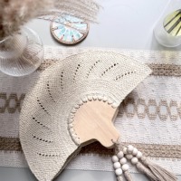 Élégantes décorations de mariage bohèmes vintage, éventails en paille tissés avec manche en bois personnalisés, souvenirs uniques pour demoiselles d'honneur, nouveauté