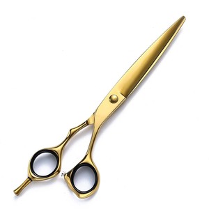 Professional Hairdressing Scissors 7 Inch 440C Stainless Steel Sharp Blade Medium Handle For Cutting Gold Hair Flat Cut - Product Image 2