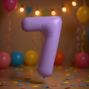 Ballon de fête en forme de chiffre 7 violet 1M en aluminium pour décoration de fête d'anniversaire pour enfants, jetable - Product Image 2