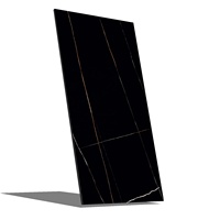 Faak — carreaux en porcelaine Super noir/vernis, disques polis, style marbre noir, usine