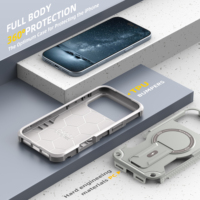 Coques de téléphone portable en TPU blindé à design magnétique, antichoc, avec support d'affichage, coque incluant un sac OPP pour iPhone 17 16 Pro Max
