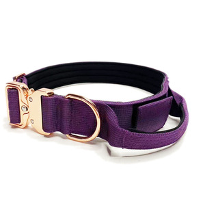 Großhandel Maßgefertigtes Luxus-Taktisches Hundegeschirr-Set Verstellbares Hundehalsband mit Leine und Roségold-Metallschnalle - Product Image 6
