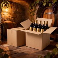 Boîte d'expédition de vin en carton ondulé personnalisée avec insert antichoc pour 3/6/9/12 bouteilles, robuste, pour l'emballage de vin rouge, de whisky et de liqueurs