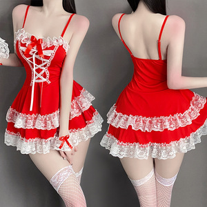 Ensemble de lingerie sexy de soubrette, style Pure Desire, uniforme de cosplay, tenue de nuit tentatrice, détachable, pour un flirt passionné - Product Image 3