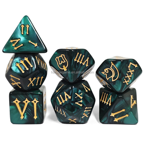 Juego de Dados Poliédricos con Diseño Único de Números Romanos HS Pearl, Juego de Dados Acrílicos para Juegos de Mesa, DND, <span class=keywords><strong>Dungeons</strong></span> and Dragons - Product Image 5