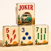 Versand in 15 Tagen Luxuriöses Modernes Rosa Perlmutt Amerikanisches Mahjong-Set 160/166 Steine Anpassbares Familien-Party-Geschenk