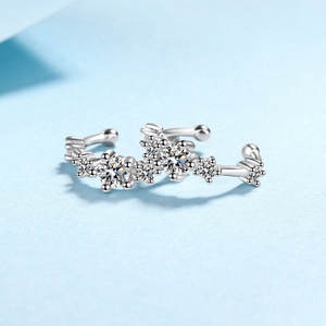 Venta al por mayor Adodo S925 plata esterlina rodio plateado de lujo de moda Ear Cuff pendientes de fábrica OEM ODM Moissanite para mujeres Ear - Product Image 3