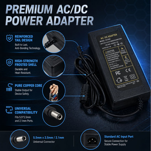 Laptop Power Supply 15V 3A 45W DC Regulated <b>Switching</b> <b>Adapter</b> With Heat Sink Multiple Protections Black - Product Image 5