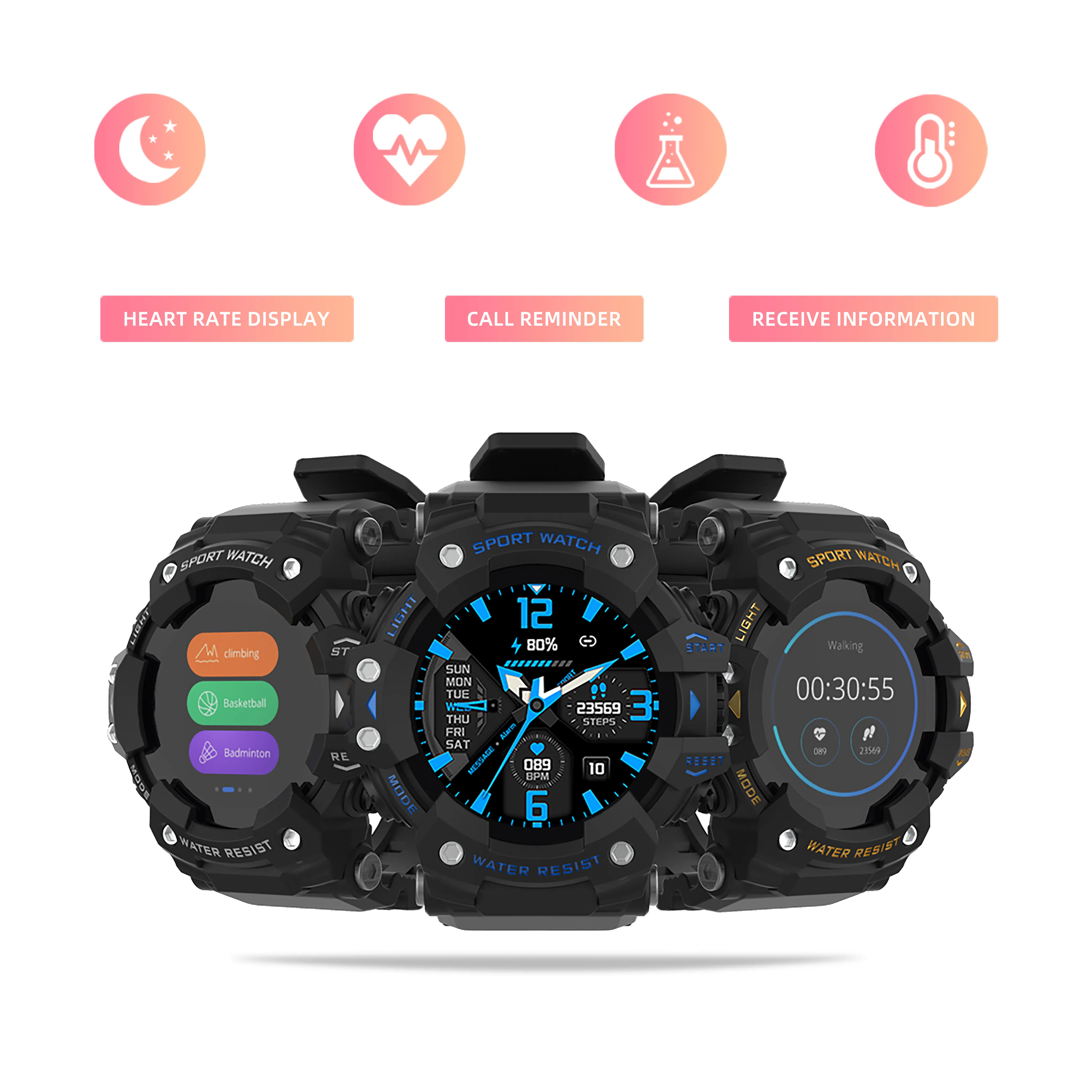 2022 android watch garmin silicone heart rate Fitness Tracker cartoon children's Sport watch For Mens kids led Digital watches