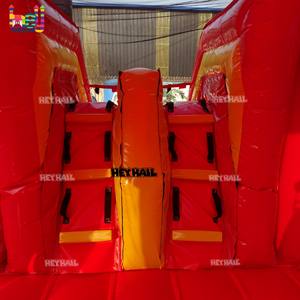 Château gonflable d'extérieur robuste en PVC, rouge uni, pour adultes, avec double piste et thème <span class=keywords><strong>camion</strong></span> de pompiers, personnalisable, pour la <span class=keywords><strong>location</strong></span> - Product Image 6