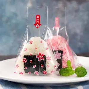 triangle onigiri bag Japanese sushi nori bag cute transparent onigiri wrapper bag microwave oven