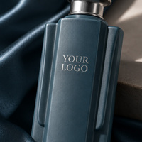Parfum Oud de Luxe pour Homme, Marque Privée, Flacon Bleu Marine Mat, Bouchon Métallique Gris Anthracite, Élégant, Longue Durée, Coffret Cadeau