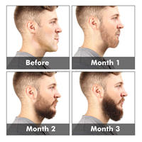 Kit de soin de la barbe Bellezon Private Label 4 pièces, liquide de croissance des poils du visage et rouleau pour hommes