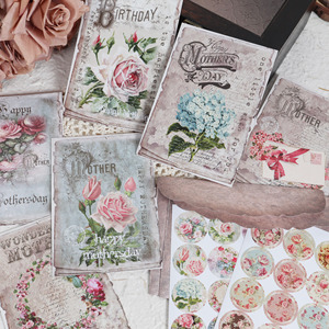 JAI IMAN, 64 piezas, incluye sobre, flor Vintage gruesa, regalos escribibles, juego de postales, tarjetas de <span class=keywords><strong>cumpleaños</strong></span> de bendición DIY para <span class=keywords><strong>manualidades</strong></span> - Product Image 1