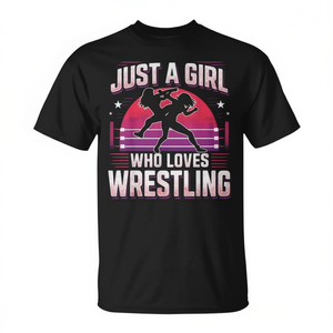 T-shirt Just A Girl Who Loves Wrestling pour femme, chemise pour fan de lutte - Product Image 2