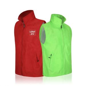 Chaleco de Trabajo de Doble Capa de Tela de Alta Gama con Cuello y Logotipo Personalizado, Chaleco Sólido para Personal y Voluntarios - Product Image 3