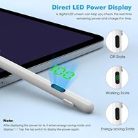 Stylet pour iPad 2026-2018 avec affichage LED de la puissance, compatible iPad A16 11e/10e/9e/8e/7e/6e génération, Air 11/13, Pro 11/13, Pro 12.9" et Mini