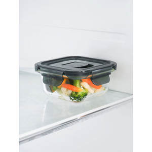 Contenitore quadrato per alimenti in vetro resistente al calore da 290ml per uso domestico o commerciale - Product Image 1