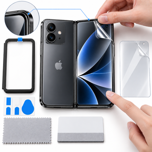 ฟิล์มไฮโดรเจล OEM EPU สำหรับ iPhone Duo Matte ป้องกันรอยขีดข่วนแบบยืดหยุ่น  ปกป้องหน้าจอแบบเต็มจอ ลดการมองเห็นรอยพับ - Product Image 4