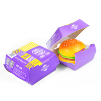 Boîte à hamburger personnalisée de qualité alimentaire JAHOO, boîte à emporter pour la restauration rapide, emballage pour frites, boîte en papier