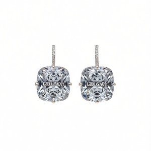 Pendientes de Diamantes Lao Lady, Corte Cojín, Oro Blanco, Color D Natural, Certificados por GIA, Joyería de Lujo para Mujer, para Boda - Product Image 1