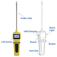 Detector de fugas de Gas tipo tubo de bomba externa Analizador de Gas Detector de gas múltiple portátil de mano Lel Co Ch4 H2 O2