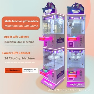 Trendy <b>Mini</b> Commercial One-Grab-One-<b>Clamp</b> Coin-Operated Doll Grabbing Machine New Kids English Coin Pusher Gift Machine - Product Image 6