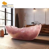 Baignoire sur Mesure en Onyx Rose Irrégulier Cotrustone pour Appartement et Villa