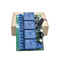 Penjualan AC220V 10A 4CH pengendali jarak jauh nirkabel saklar modul penerima Relay dan 4 saluran RF433MHz pengendali jarak jauh transmisi