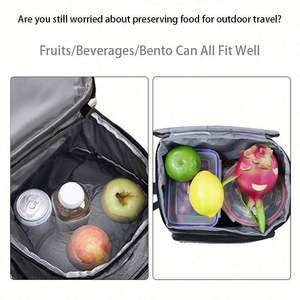 Large Capacity 15L Oxford Reusable Waterproof Classic <b>Cooler</b> <b>Backpack</b> Unisex Portable Office Insulated Lunch Bag Travel Picnic - Product Image 3