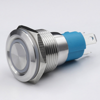 19mm 10a bouton poussoir de verrouillage momentané en métal à grand courant 1 interrupteur lumineux sans anneau