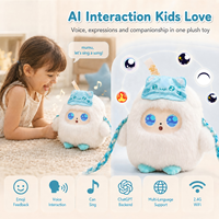 Borsa a Tracolla Peluche AI Kawaii Indossabile con Funzione Compagna, Clonazione Vocale ChatGPT, Occhi LED che cambiano l'umore, per Altoparlante, Memoria 50+ Lingue, per Bambini