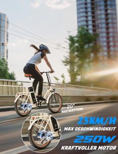 จักรยานไฟฟ้าพับได้ ONESPORT รุ่น OT16-2 ทำจากอะลูมิเนียม กำลังไฟ 250 วัตต์ 48 โวลต์ ความเร็ว 25 กม./ชม. จักรยานไฟฟ้าไฮบริดสำหรับผู้ใหญ่ - Product Image 5
