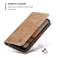 Pour iPhone 17 16 Pro Max iPhone16 Plus 16e Coque CaseMe 013 Rétro Mat De Protection Flip Antichoc En Cuir Téléphone Cas