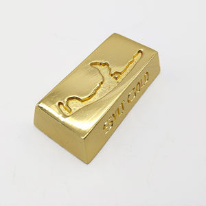 Barra de lingote coleccionable de aleación chapada en oro de primera calidad, barra de lingote de Metal dorado decorativo para regalo de adorno conmemorativo de oro no puro - Product Image 5