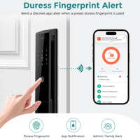 Serrure Intelligente WiFi SJJ avec Reconnaissance Faciale, Caméra de Visiteur, Interphone Vidéo, Déverrouillage à Distance par Code, en Alliage d'Aluminium, pour Portes en Bois/Acier, Compatible Tuya App Cloud
