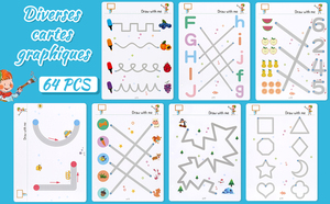 Trẻ em Bút Chì Kiểm soát truy tìm bảng tính cho trẻ em mẫu thư thực hành chữ viết tay học tập với lau sạch bút cuốn sách sạch - Product Image 4