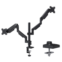 Nouveau support double moniteur IE pour écrans de 10 à 32 pouces, en alliage d'aluminium noir/argent, capacité de 10 kg, inclinaison de +90 à -45 degrés