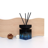 Vente en gros de bouteille diffuseur de luxe pour la maison bouteille diffuseur de parfum roseau en verre vide bouteille diffuseur de verre carré