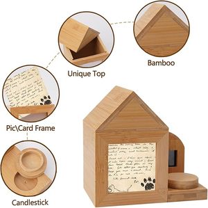 <span class=keywords><strong>Monument</strong></span> détachable Pot souvenir en bois <span class=keywords><strong>pour</strong></span> animaux de compagnie 2 cadres photo Boîte funéraire robuste Cendres de chien/chat Urne funéraire commémorative personnalisée - Product Image 4