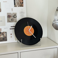 Horloge de bureau en vinyle vintage de 30 cm pour salon, bureau, décoration musicale rétro, cadeau