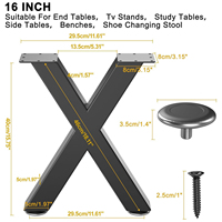Pieds de table en fer et acier, robustes, de style industriel moderne, pour meubles, tables d'appoint, tables basses, tables de chevet, bancs et meubles TV