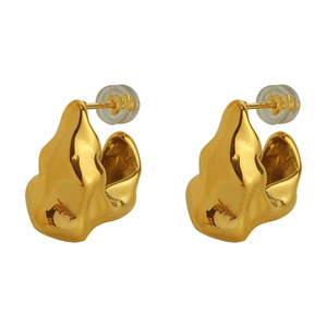 Irregular Gold Plated <b>Titanium</b> Steel <b>Stud</b> Earrings For Women Geometric Design Fashion Jewelry EH32 - Product Image 5