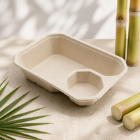 Duurzame composteerbare bagasse serveerschaal voor salades, fruit, snacks en kant-en-klare maaltijden