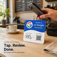 Carte de révision NFC programmable avec puce NFC, autocollant de table en acrylique pour les commentaires professionnels et les réseaux sociaux, support de plaque
