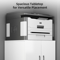 Armoire Métallique Mobile pour Imprimante avec Roues, Meuble de Rangement 2 Portes pour Copieur, Classeur Multifonctionnel pour Bureau à Domicile