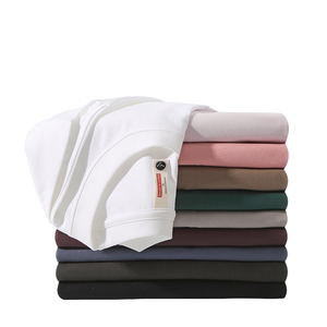 Wholesale Custom Logo Solid Color Plain T Shirt Cotton Sorona Blend O-Neck Cool Breathable <b>Tshirt</b> DTF Printing T-shirts for Men - Product Image 2